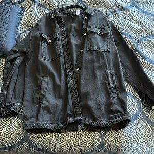 Black denim oversized jacket